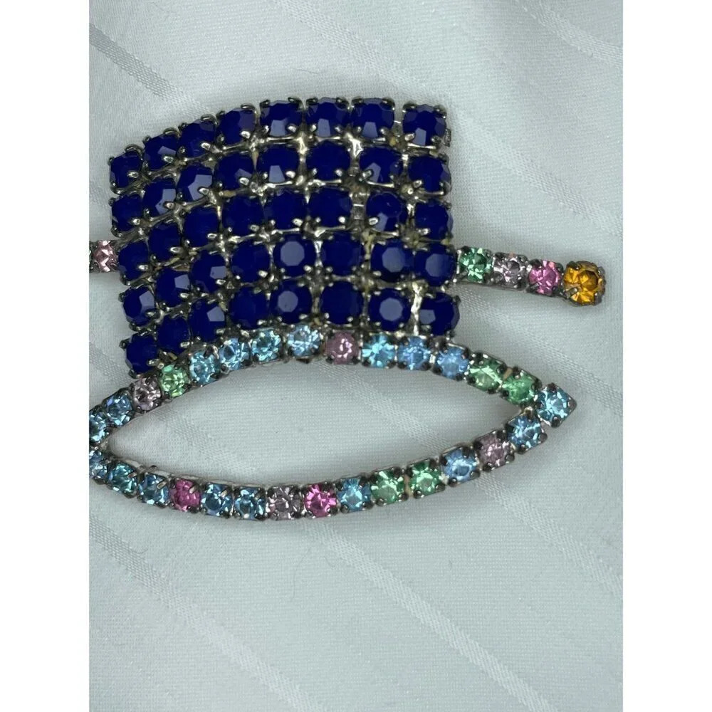 Kjl Kenneth Jay Lane Top Hat Brooch Pin - image 4